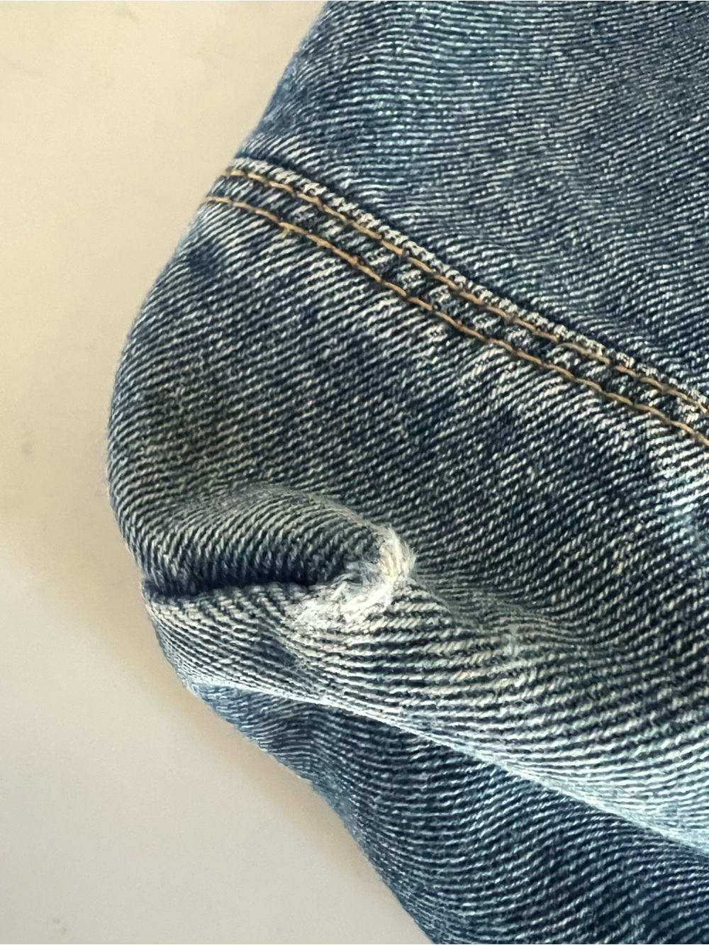 Y2K 100% Cotton Denim Shoulder Tote Bag Blue Jean Buckle Leather Trim - Picture 11 of 15